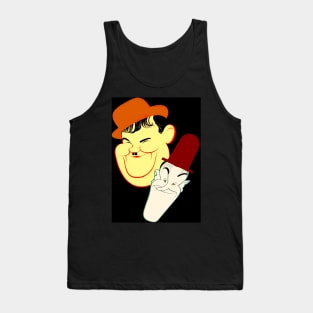 Laurel and Hardy Vintage Comic Caricature Print Tank Top